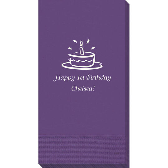 Modern Birthday Cake Guest Towels